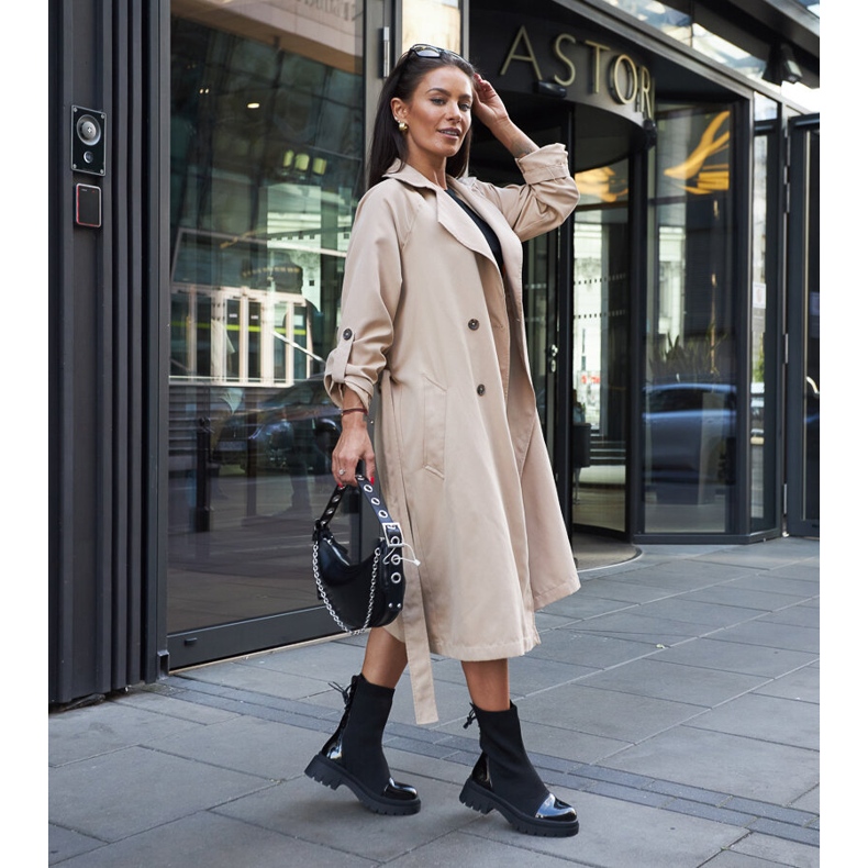 Inna Bottines chaussettes vernies noires d'Albertina 1