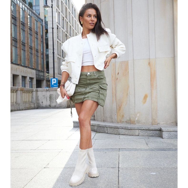 Bottines chaussettes vernies beiges d'Albertina 1