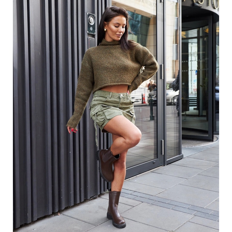 Bottes hautes marron ornées de strass Vicco brun 1