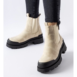 Bottines en éco-daim beige et noir Big Star MM274322 1