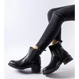 Bottines noires ornées de paillettes Emidio 1