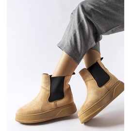 Bottines beige foncé sur la plateforme Benilde 1