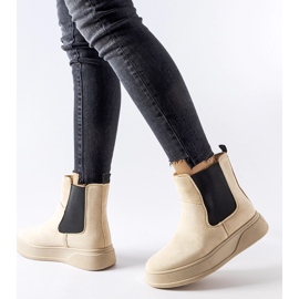Bottines beiges sur la plateforme Benilde 1