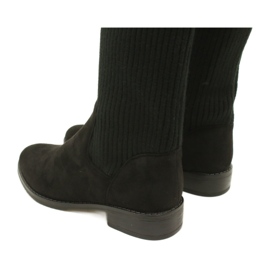 M.Daszyński Bottes côtelées pour femmes SA62-58 Bottes noires 7