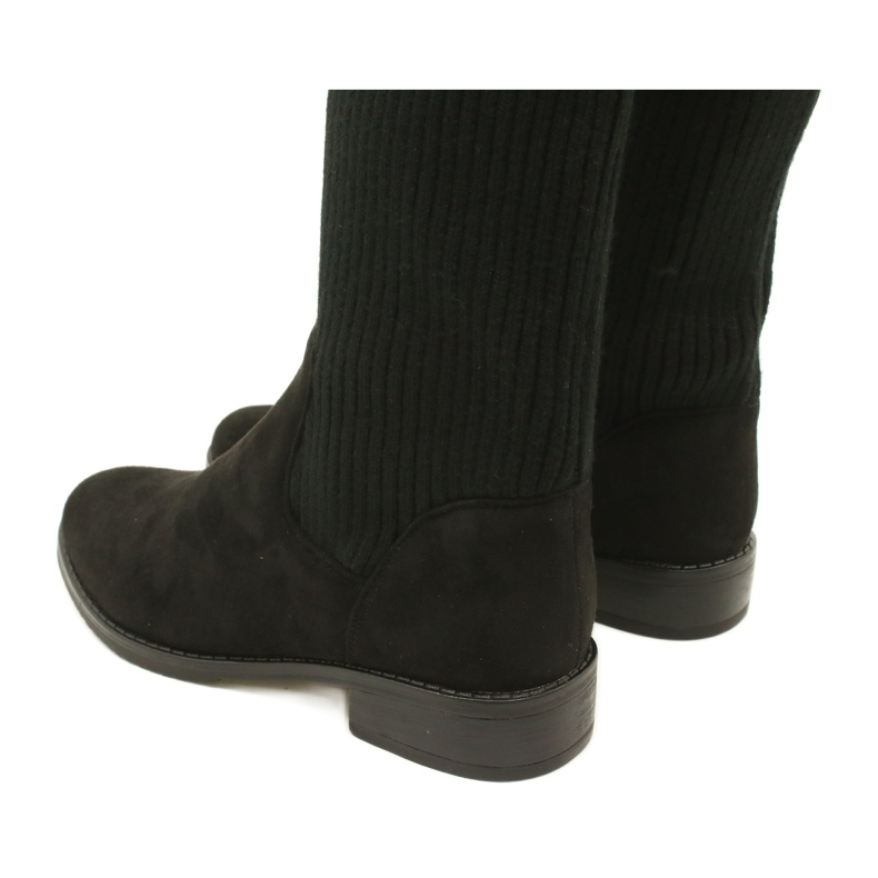 M.Daszyński Bottes côtelées pour femmes SA62-58 Bottes noires 7