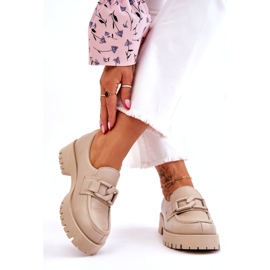 Lemar Chaussures en cuir à la mode Mocassins beiges 1 Lemar Chaussures en cuir à la mode Mocassins beiges 1