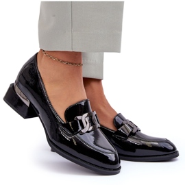 Vinceza Chaussures en cuir verni, mocassins noirs à talons hauts 4