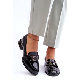 Vinceza Chaussures en cuir verni, mocassins noirs à talons hauts le noir 1