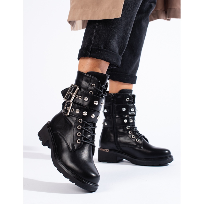 Ouvrières Shelovet avec boucles le noir 1 Ouvrières Shelovet avec boucles le noir 1