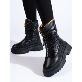 Bottes de neige pour femmes noires sur la plateforme Vinceza 1