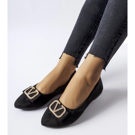 Ballerines noires avec boucle Secondo décorative le noir 1