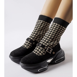 Bottines pied-de-poule noires Ivana 1