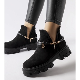 Bottines noires découpées avec bracelet Accettura le noir 1