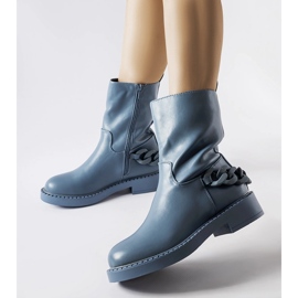Inna Bottines isolées bleues avec chaîne Linera 1