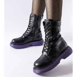 Chaussures isolées noires à semelle violette Beata le noir 2