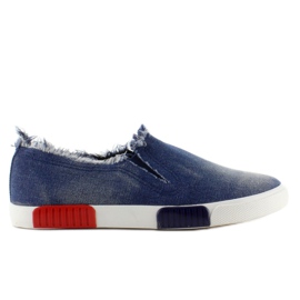 Jeans baskets semelle colorée BL65 Marine bleu 1