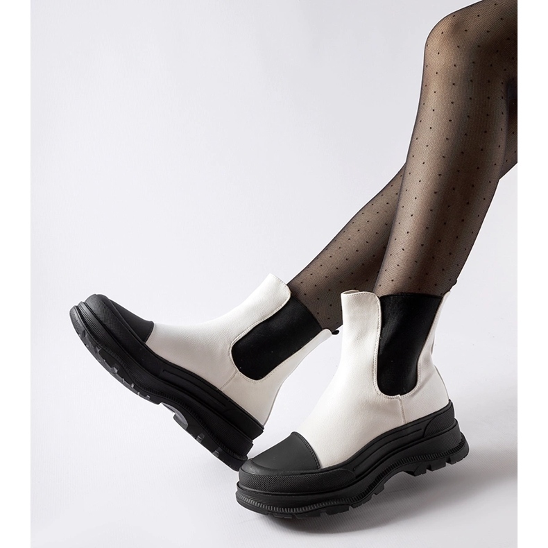 Bottines blanches à semelle sportive Ermanno 1