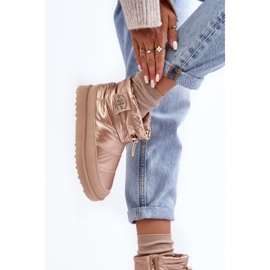 Bottes de neige isolées pour femmes Lee Cooper LCJ-23-44-1965L Beige doré 2