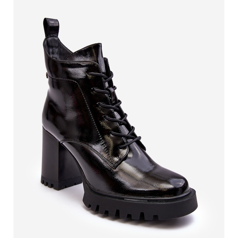 S.Barski Bottes isolées vernies à talons hauts Noir D&A MR870-54 le noir 1 S.Barski Bottes isolées vernies à talons hauts Noir D&A MR870-54 le noir 1