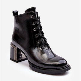 S.Barski Bottes vernies pour femmes D&amp;A MR870-98 Noir le noir 1