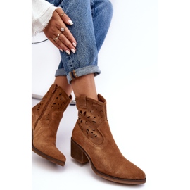 S.Barski Santiags Ajourées En Daim D&amp;A SN622-20 Camel brun 6
