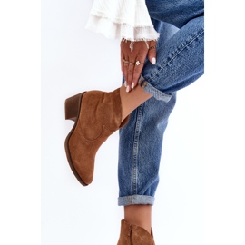 S.Barski Bottes cowboy en daim avec fermeture éclair D&amp;A SN622-29 Camel brun 4