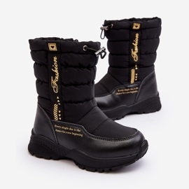 Bottes De Neige Pour Enfants Isolées En Laine Avec Fermeture Éclair Noir Delhi 1