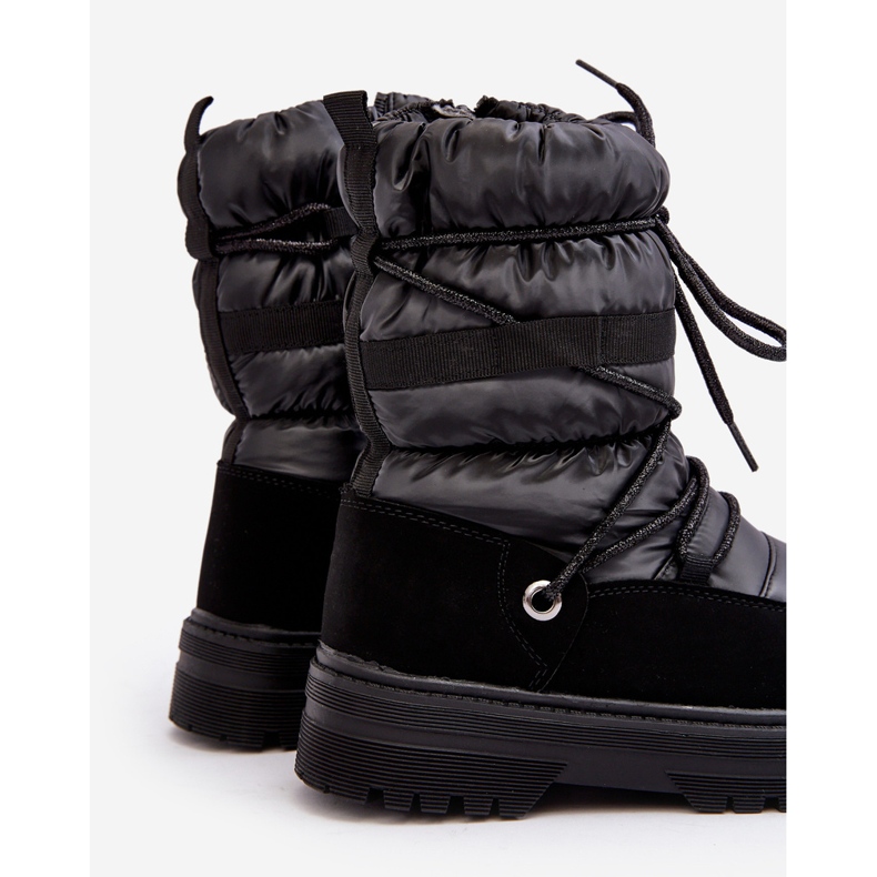 Bottes de neige imperméables pour enfants isolées en laine Noir Romaine 1
