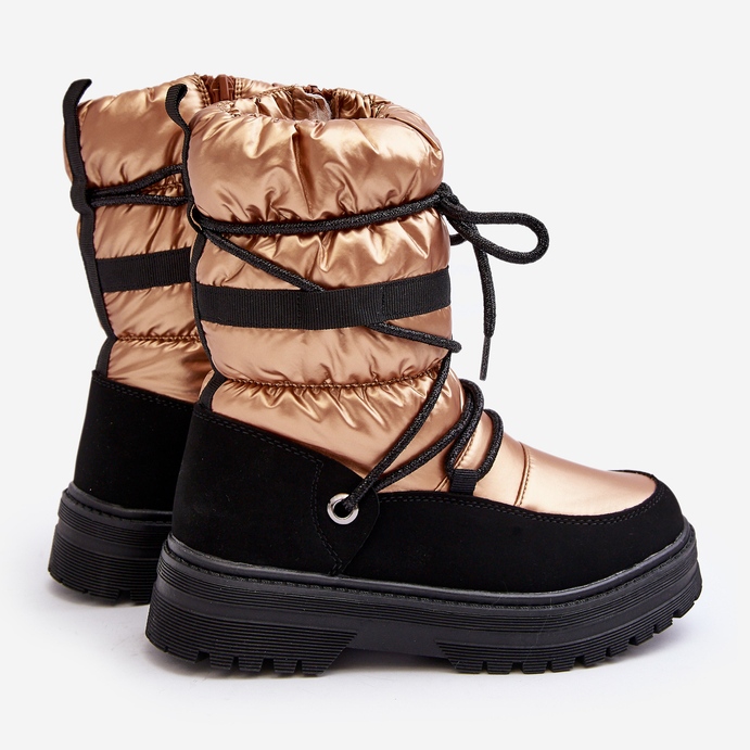 Bottes de neige imperméables et isolées en laine pour enfants Golden Romaine doré 1