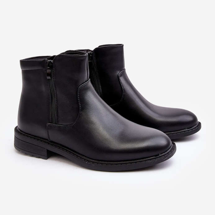 Bottes basses zippées pour hommes noires Brosta 1
