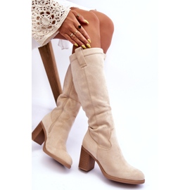 Day-Vine Bottes à talons hauts en daim pour femmes Beige clair Khabira 3 Day-Vine Bottes à talons hauts en daim pour femmes Beige clair Khabira 3