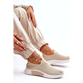 Chaussures de sport à enfiler classiques pour femmes, beige 1