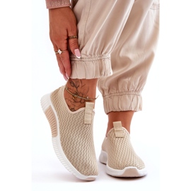 Chaussures de sport à enfiler classiques pour femmes, beige 2