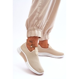 Chaussures de sport à enfiler classiques pour femmes, beige 3