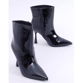 Bottines laquées sur un stiletto Sylvia Black noir 1