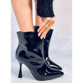 Bottines laquées sur un stiletto Sylvia Black le noir 2