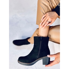 Bottines à talon en caoutchouc noir Linzi le noir 5