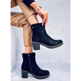 Bottines à talon en caoutchouc noir Linzi le noir 3