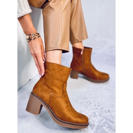 Bottines à talon en caoutchouc Linzi Camel brun 2
