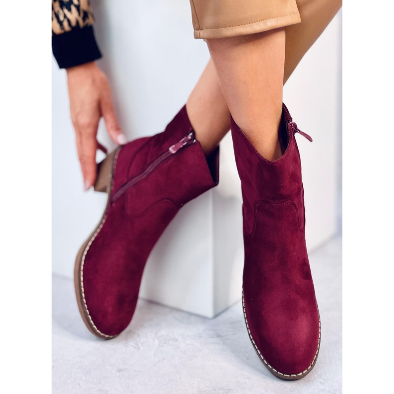 Bottines à talon en caoutchouc Linzi Wine rouge 2