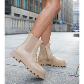 Bottines beige foncé avec protecteur Sailetto 2