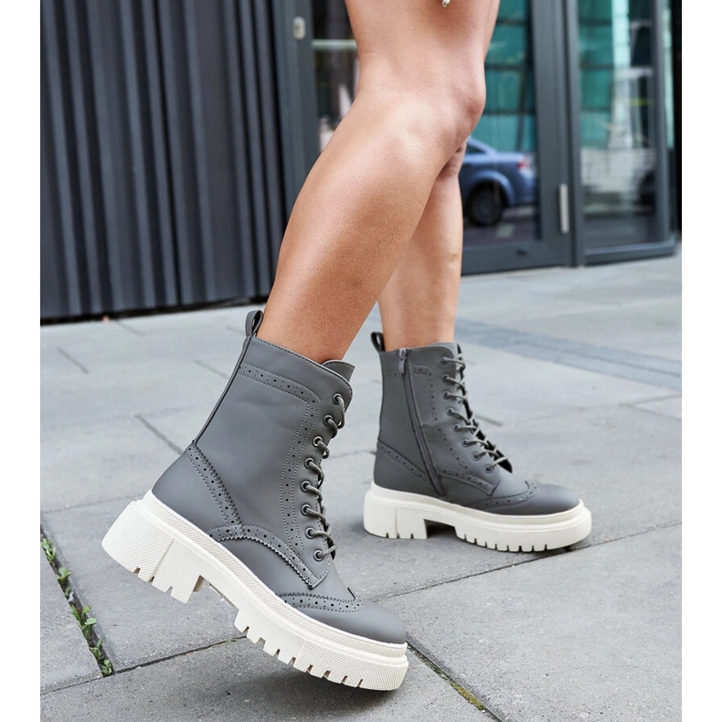 Boots vertes ornées de coutures Nicla 2