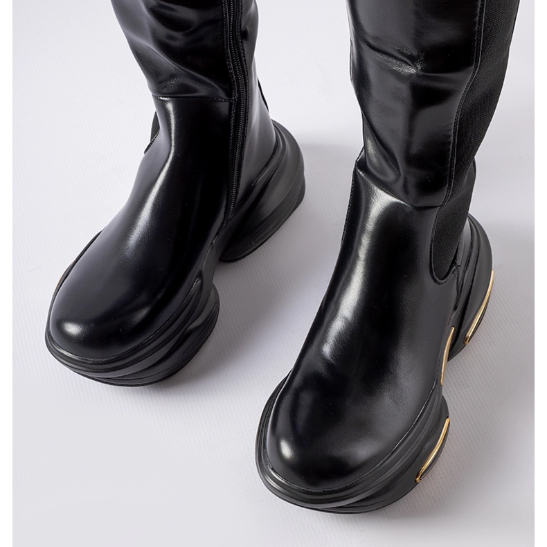 Inna Bottines Tanas noires à semelle massive le noir 2