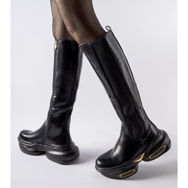 Inna Bottines Tanas noires à semelle massive le noir 4