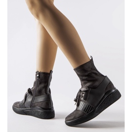 Bottines compensées chaussettes Spoleto grises 2
