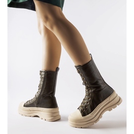 Chaussures Giselda vert foncé à semelle épaisse 2
