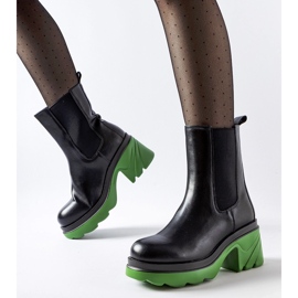 Bottines isolées noires à talon Tirano vert le noir 3