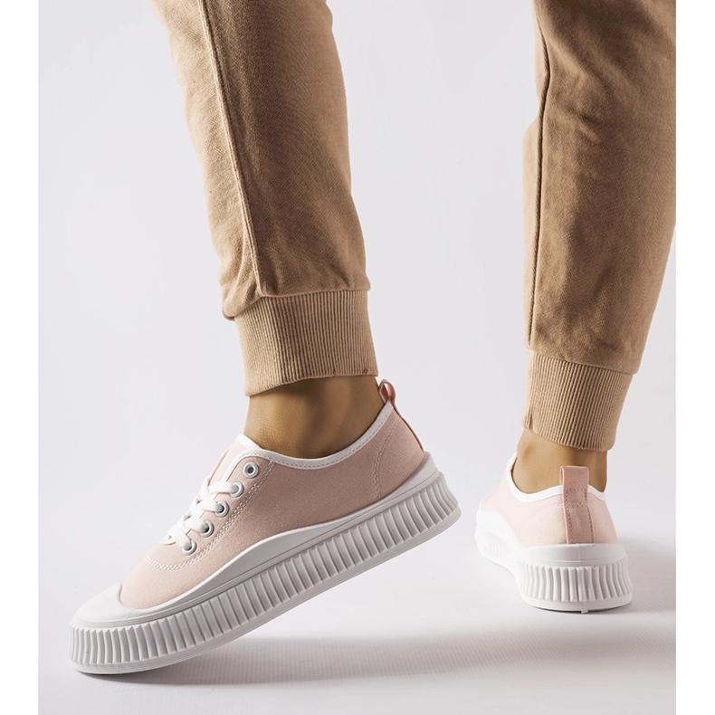 Baskets à plateforme Collepepe roses 1