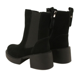 Filippo Bottines à talons en cuir suédé, noir le noir 3