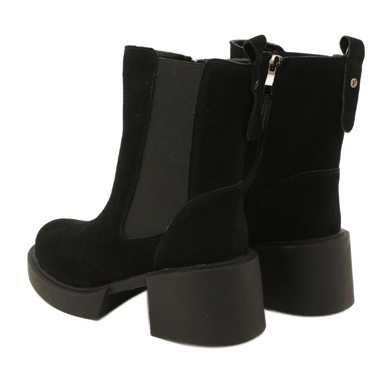 Filippo Bottines à talons en cuir suédé, noir 3